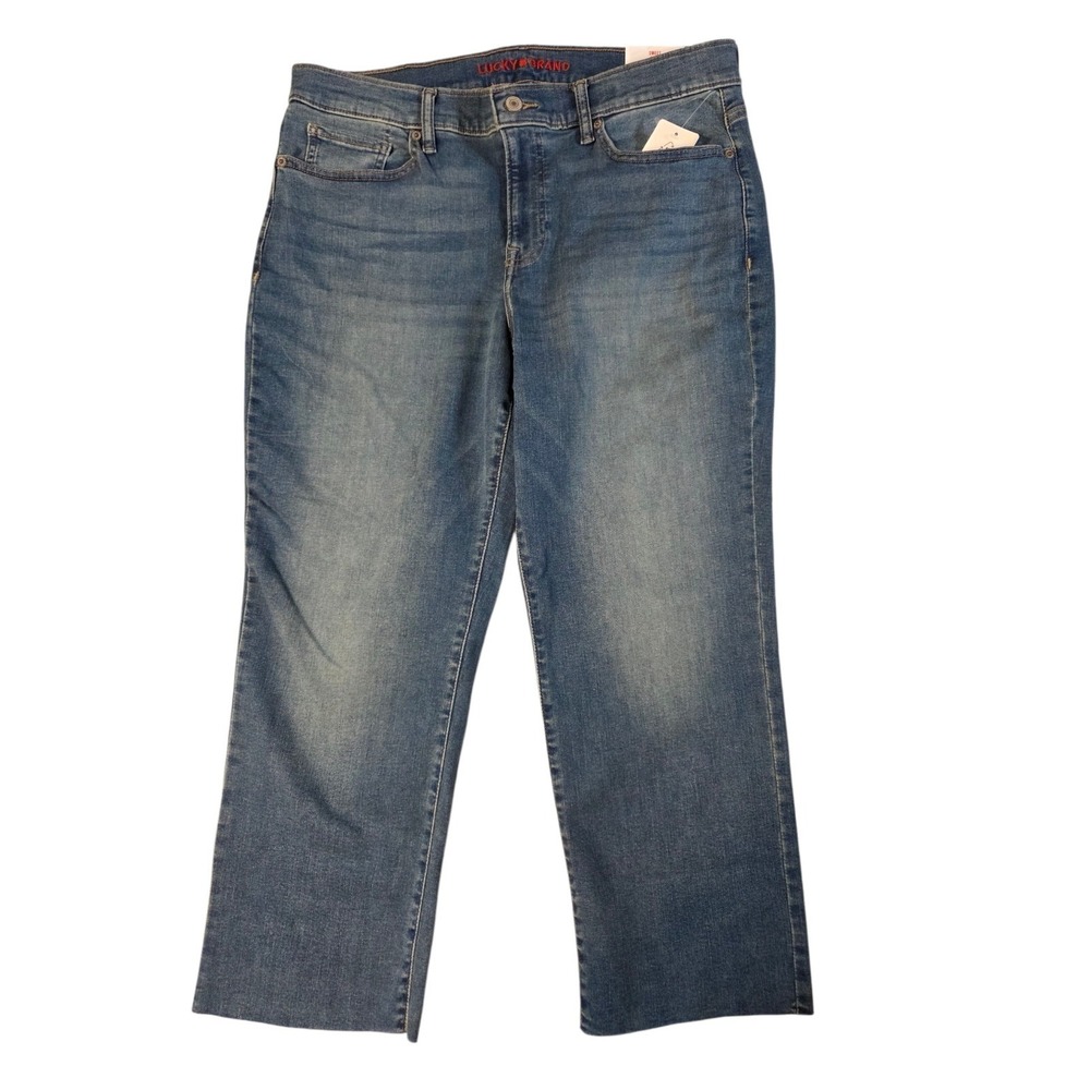 Lucky Brand Sweet Crop Mid Rise Raw Hem Medium Wash 14/32 NWT